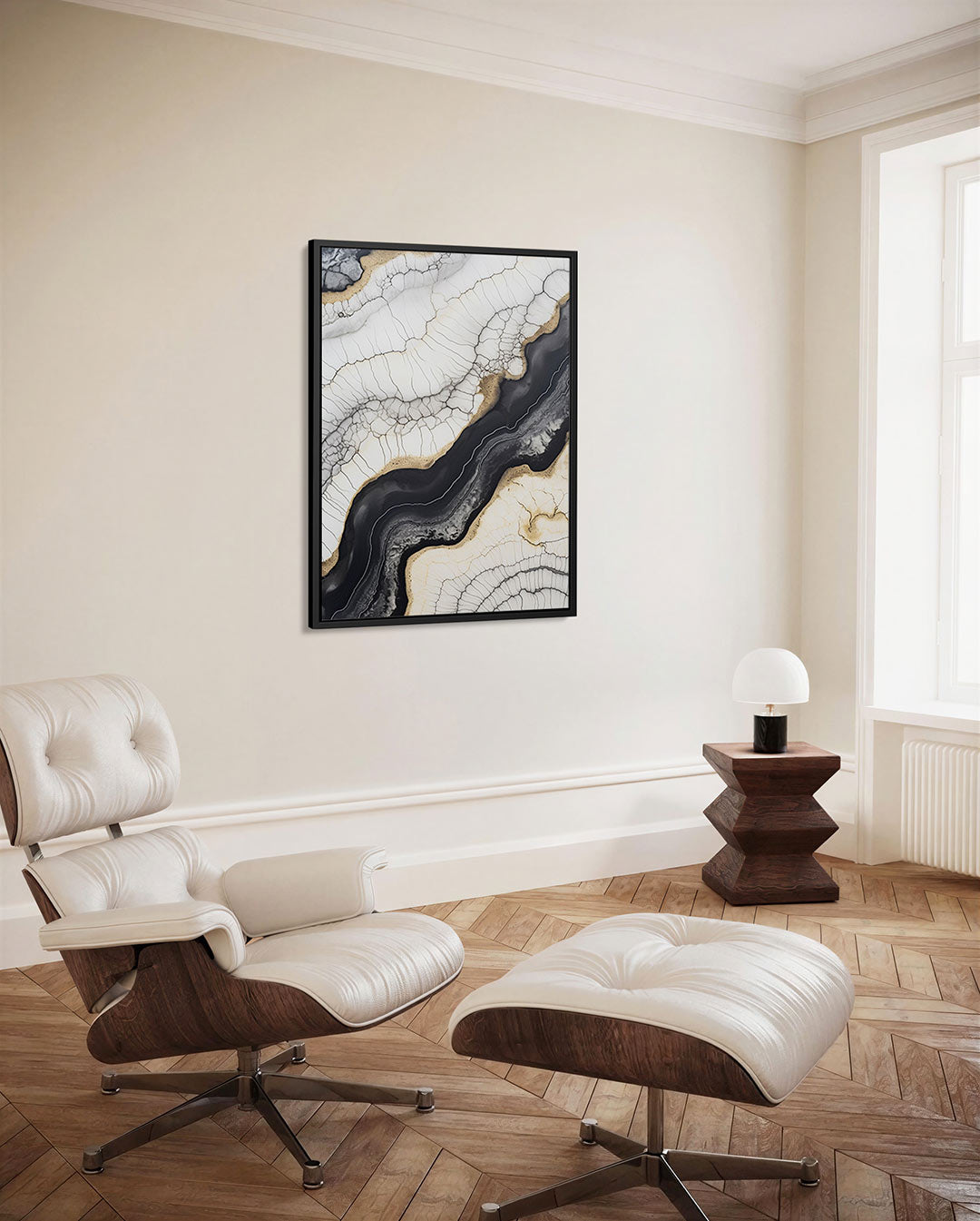 Organische lijnen compositie – staand wanddecoratie kunstwerk