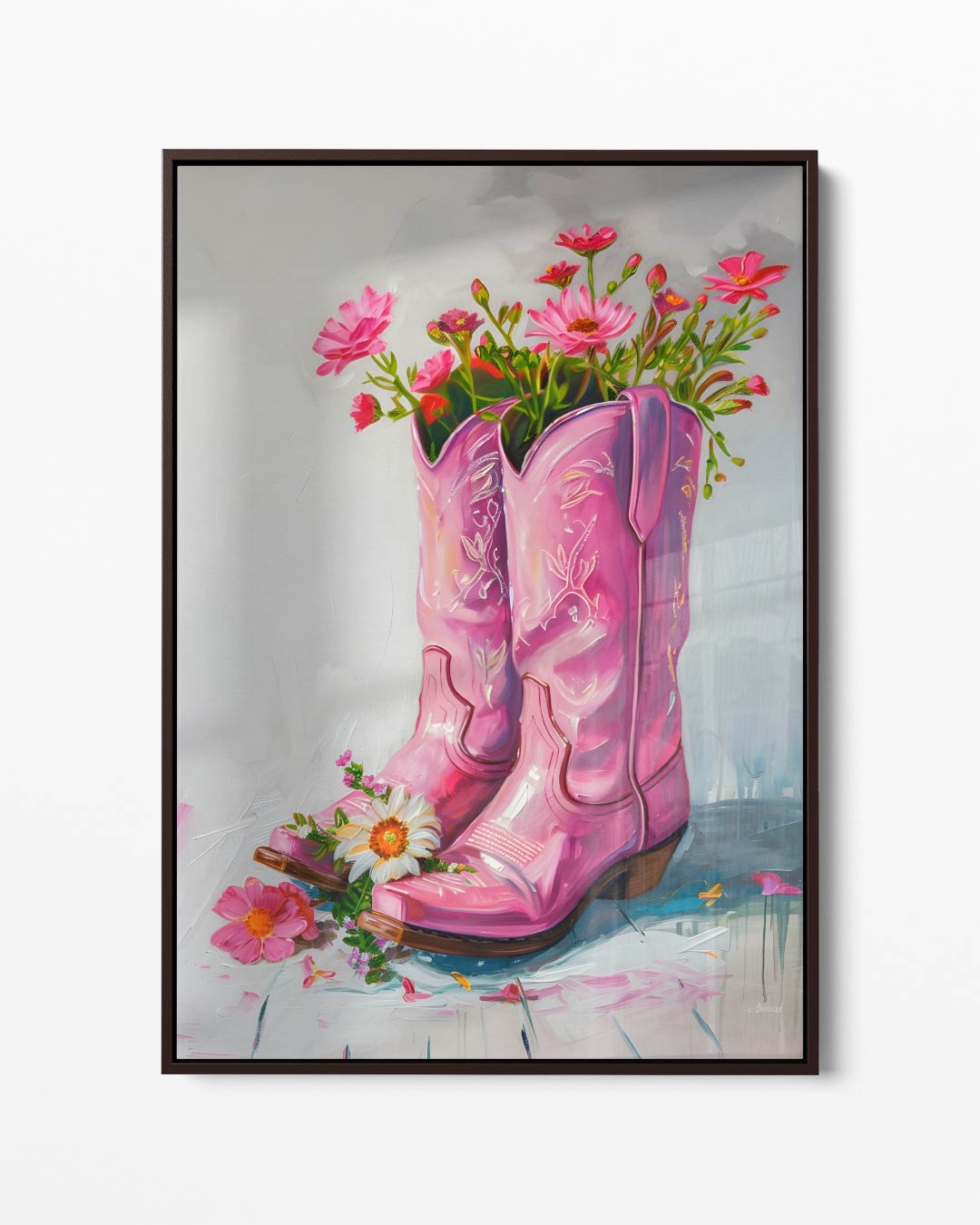 Bloemenlaarzen Kunstwerk – portret kunstwerk als wanddecoratie
