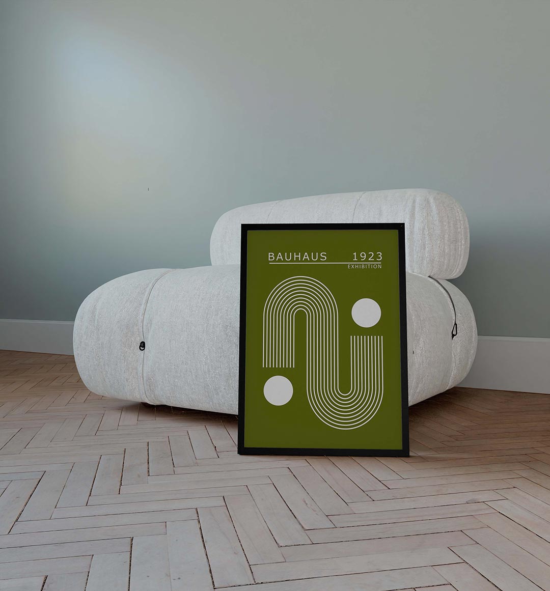 Lijnen en cirkels – geometrische poster in Bauhaus-stijl van WallArtistic