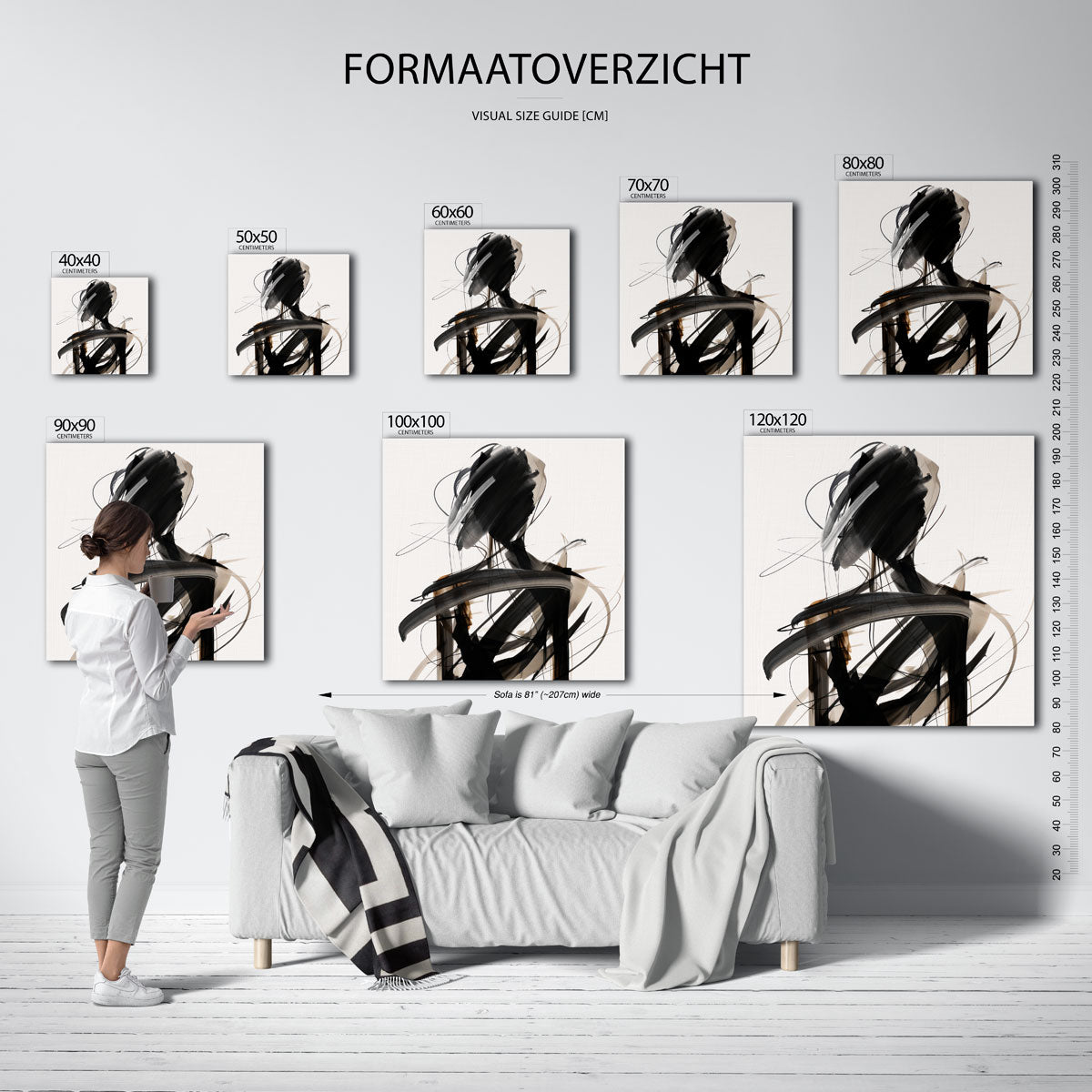 Abstracte figuur – vierkante muurposter met zachte abstracte vormen