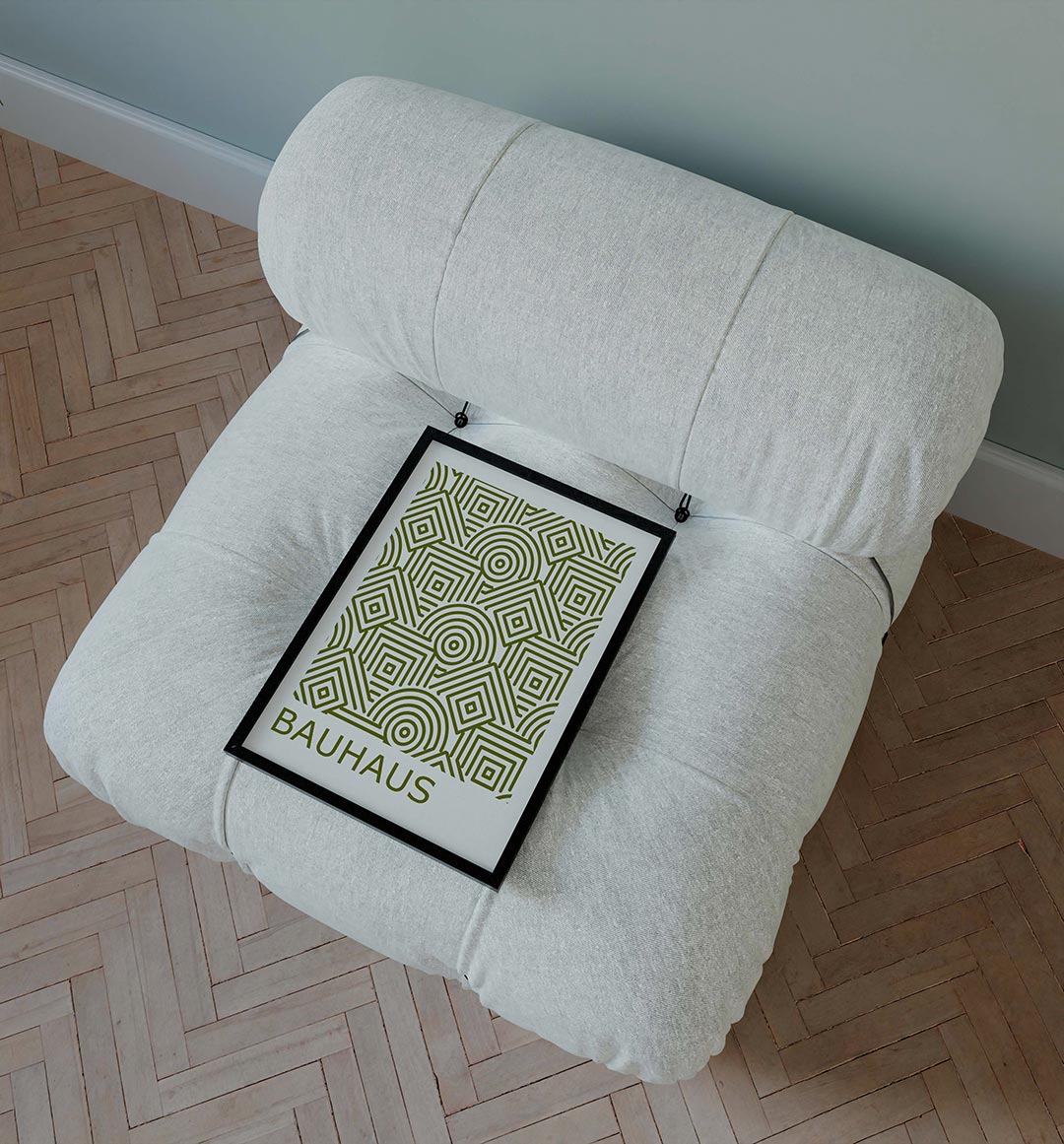 Lijnen en patronen – staande Bauhaus poster voor aan de muur