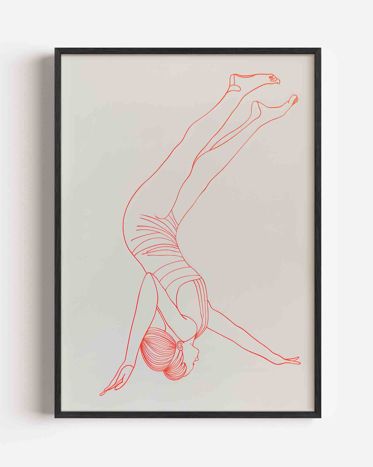 Rode figuur in beweging – hedendaagse illustratie portret poster als wanddecoratie