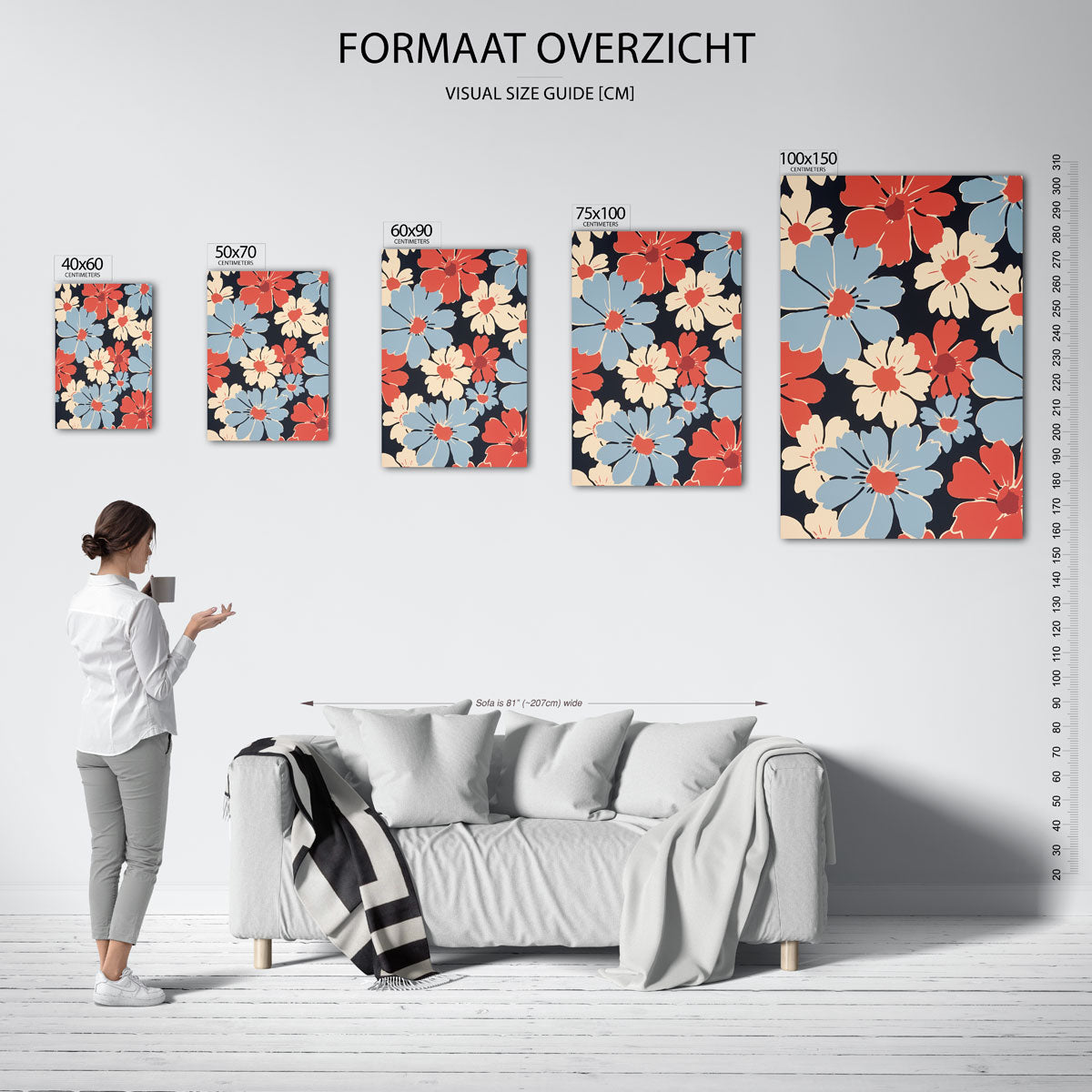 Bloemrijke compositie – staande wanddecoratie van WallArtistic