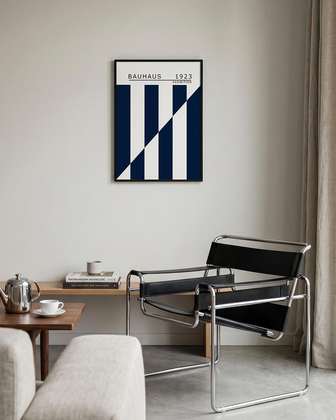 Lijnen en vlakken – geometrische Bauhaus poster in staand formaat