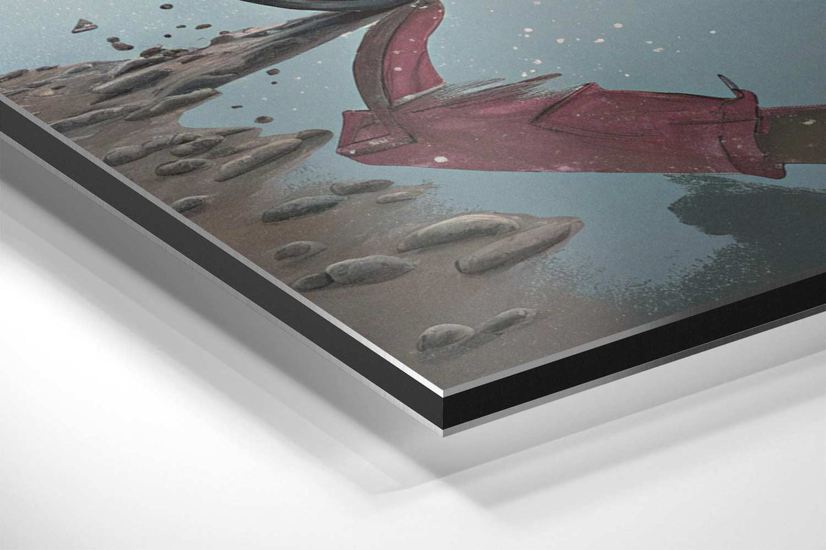 Wandelend langs de horizon – canvas kunstwerk als wanddecoratie