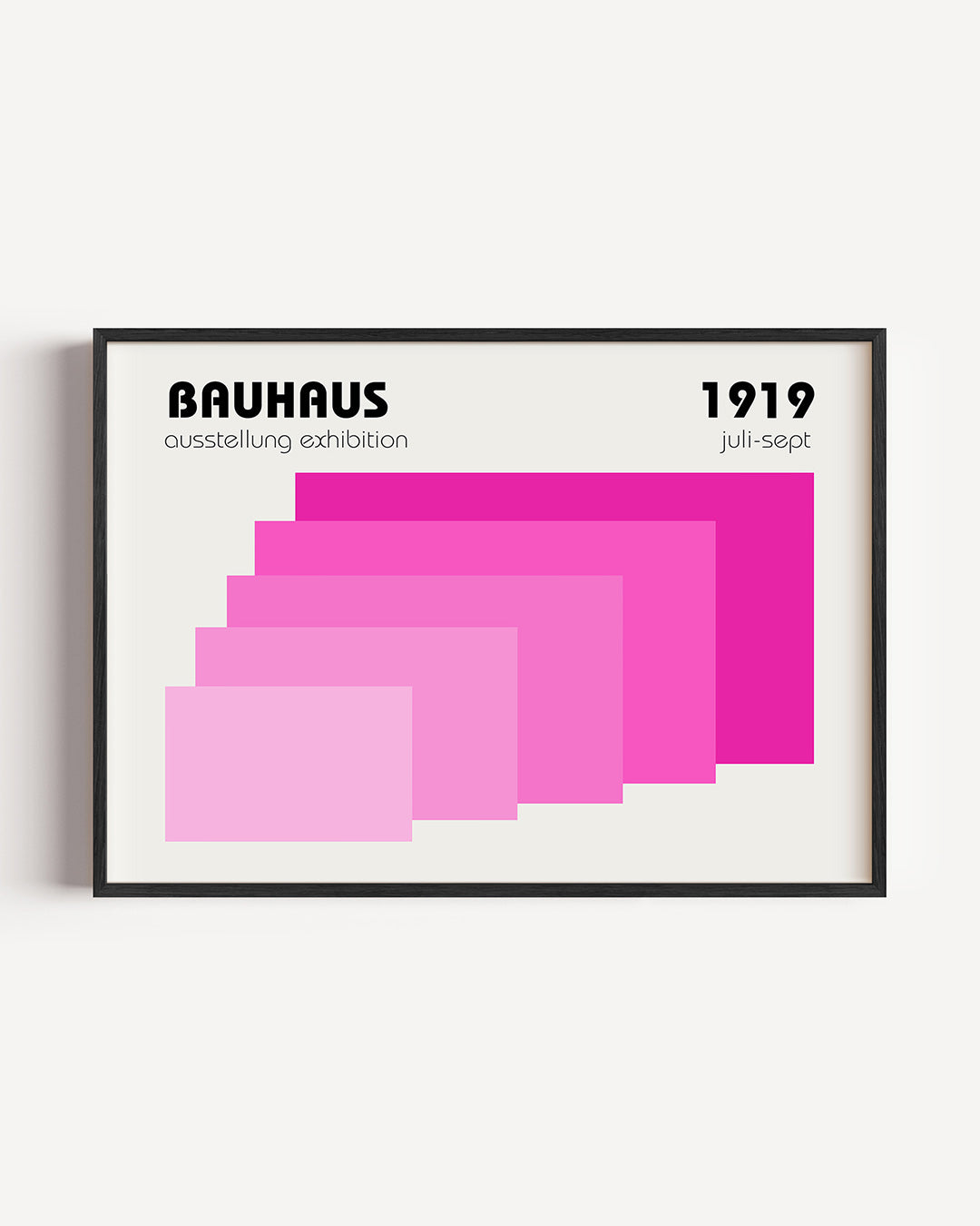 Vormritme en kleur – liggende Bauhaus poster als wanddecoratie