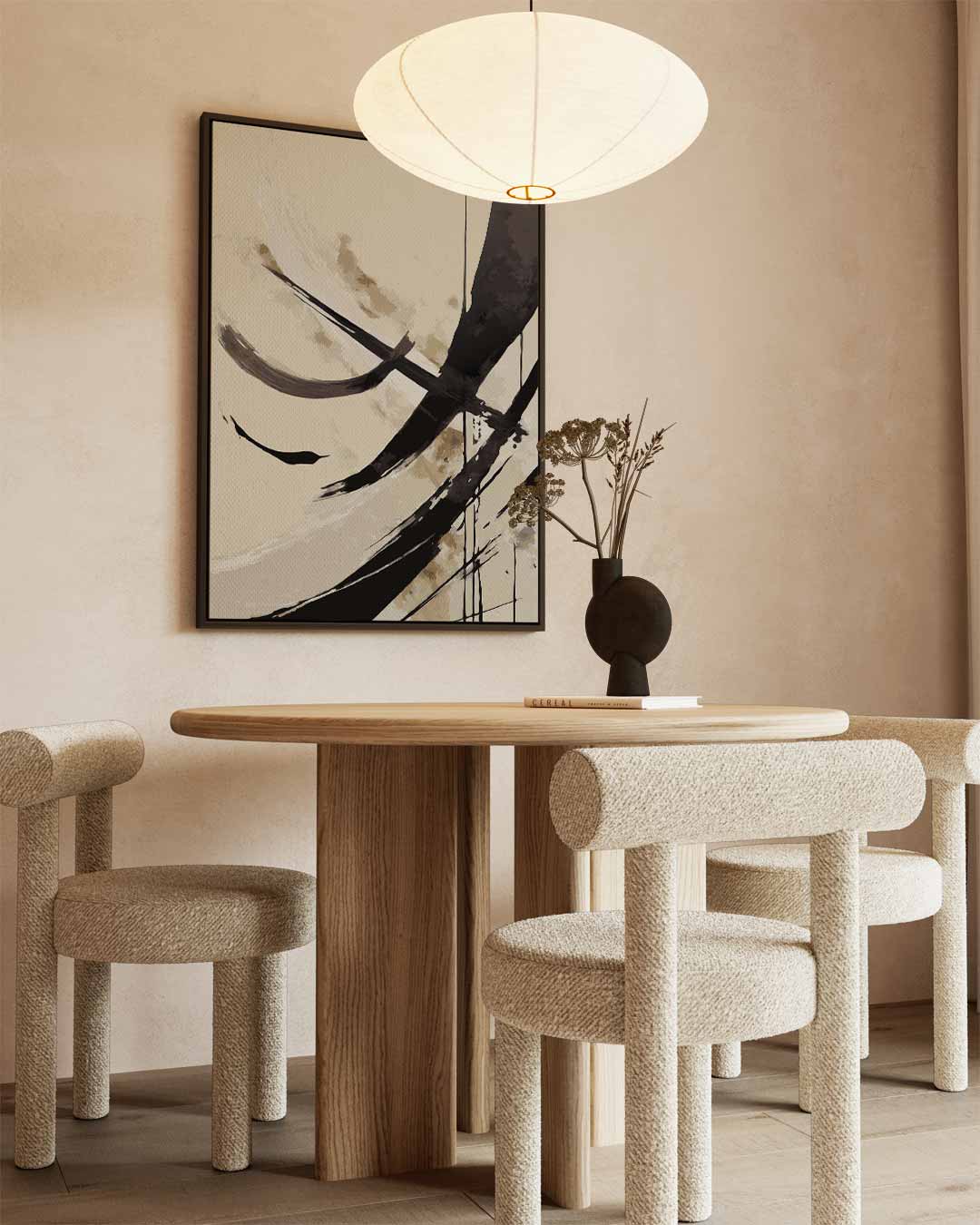 Abstracte Elegantie – kunstwerk met zwarte baklijst