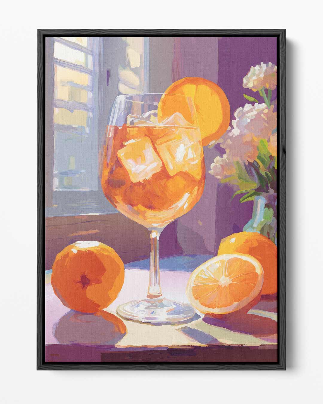 Zomers Aperitief Schilderij – portret kunstwerk als wanddecoratie