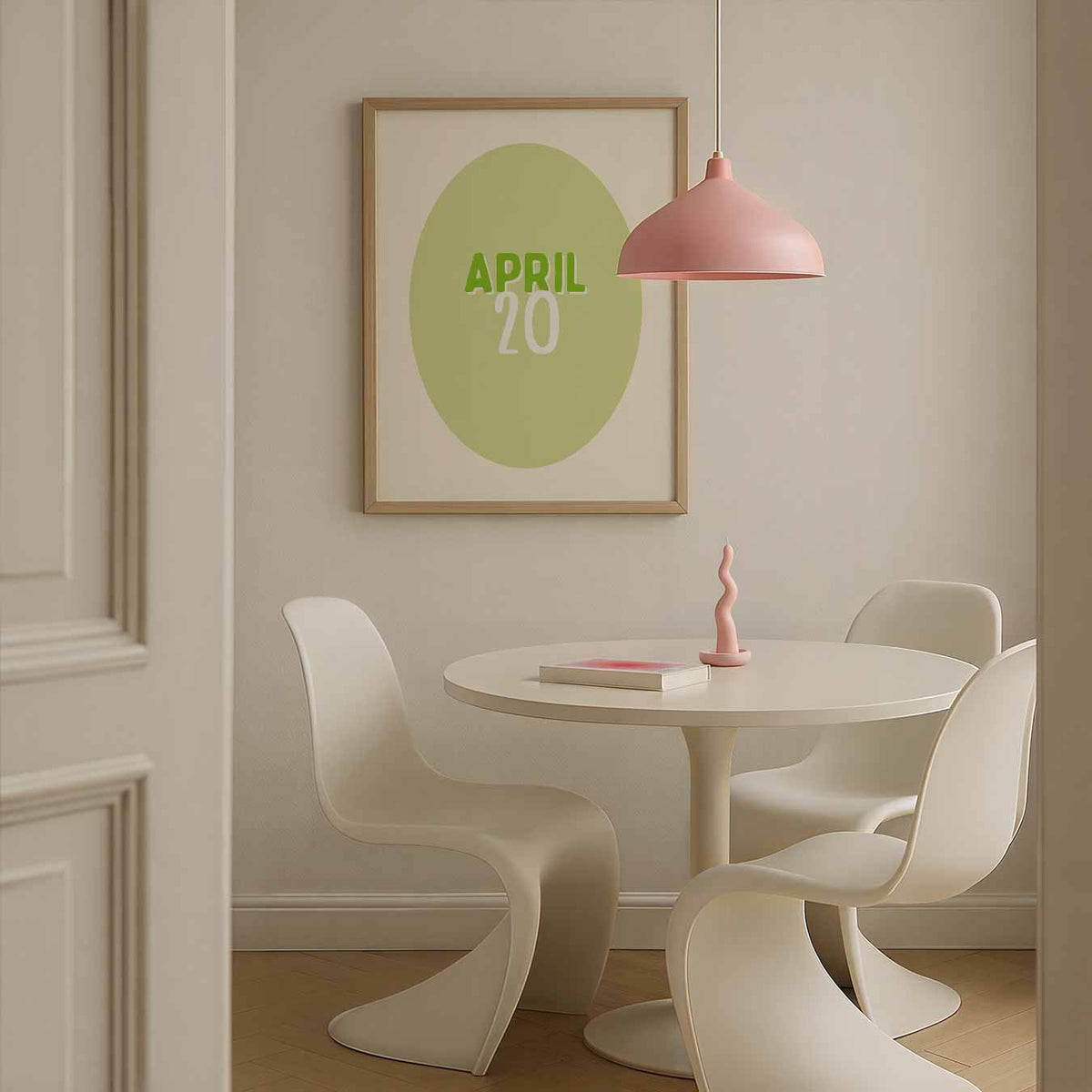 April Minimalistische Kalenderposter – staande paas wanddecoratie van WallArtistic