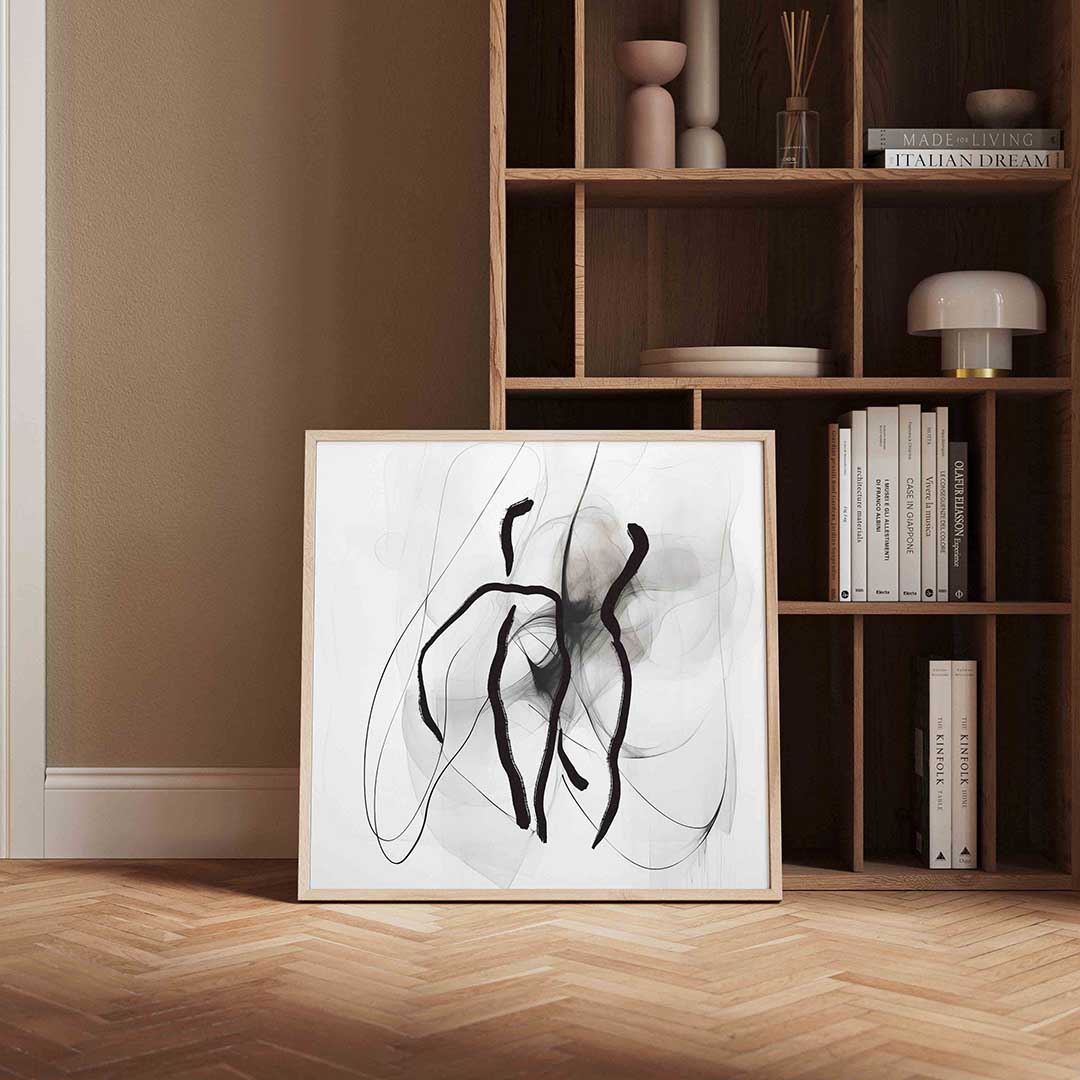 Abstracte lijnen – vierkante wanddecoratie met kleur en vorm van WallArtistic