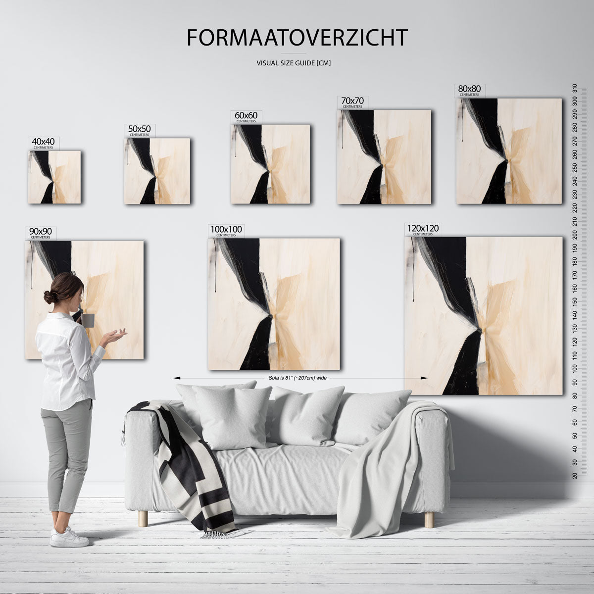 Abstracte vormen – vierkante muurposter met kleurrijke illustratie