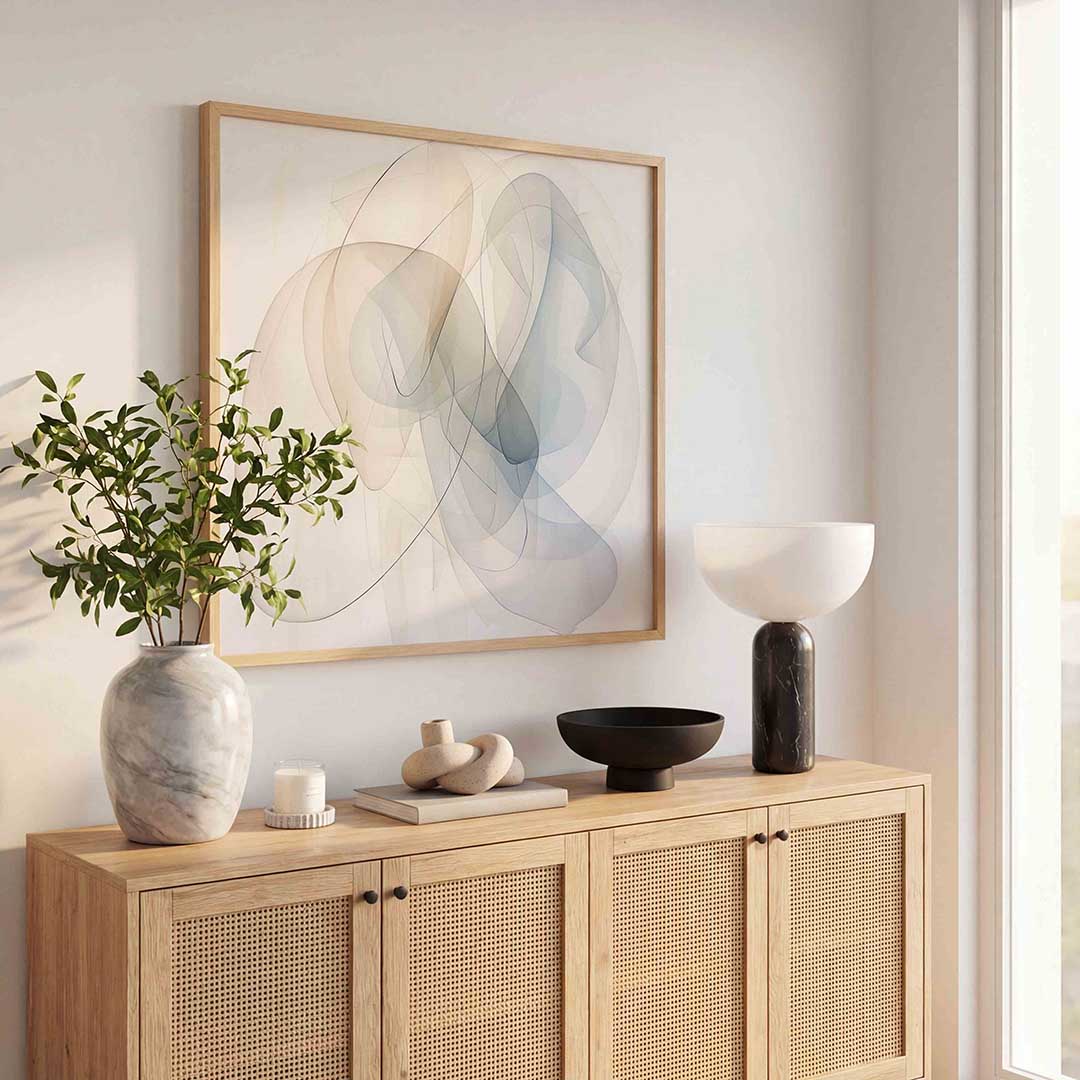 Abstracte vormen – kleurrijke poster in vierkant formaat