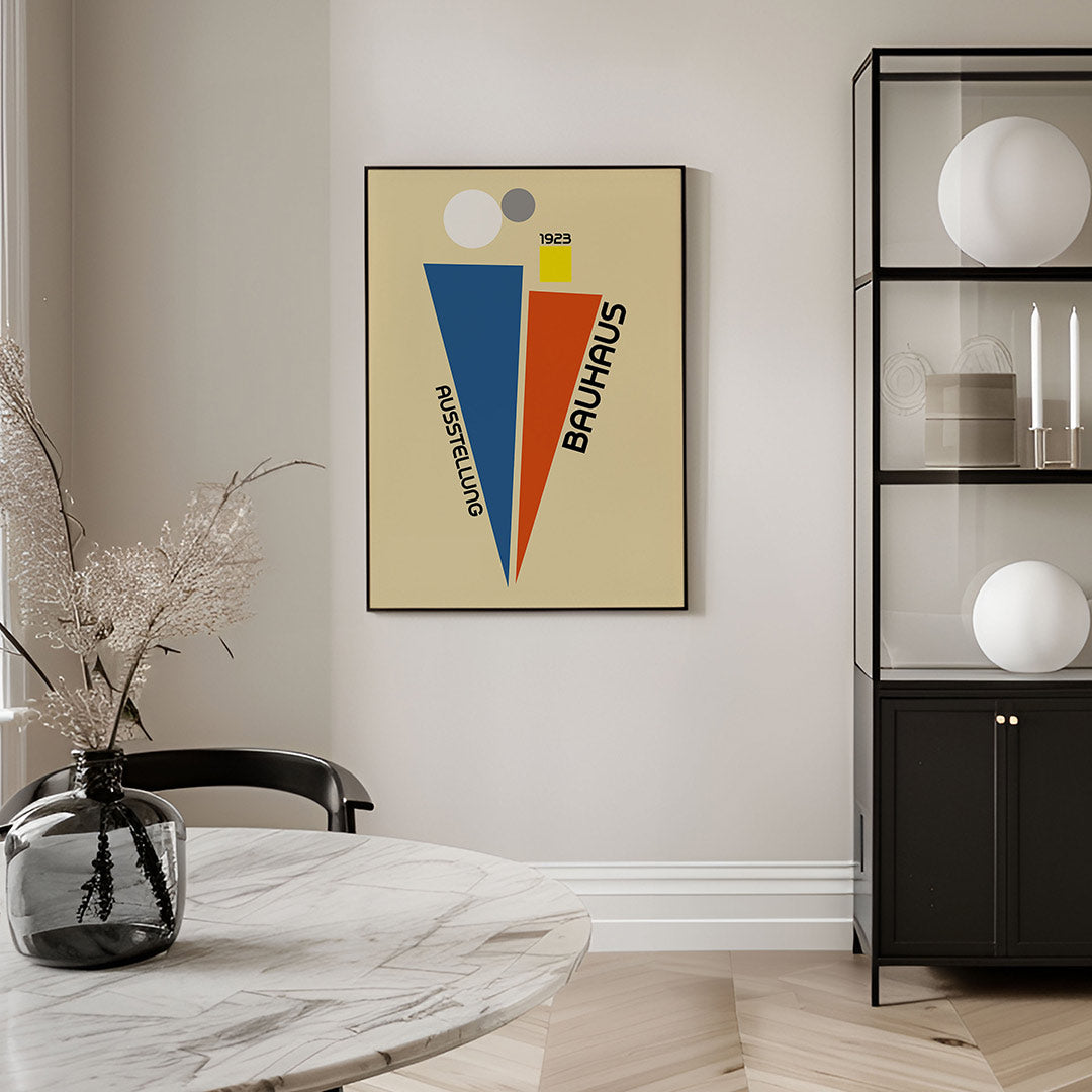 Vormen en vlakkenspel – geometrische Bauhaus poster in staand formaat