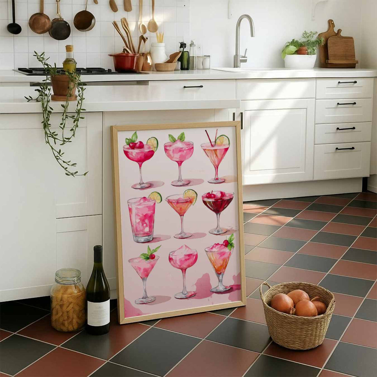 Sprankelende Cocktails – staande muurposter voor keuken of eethoek