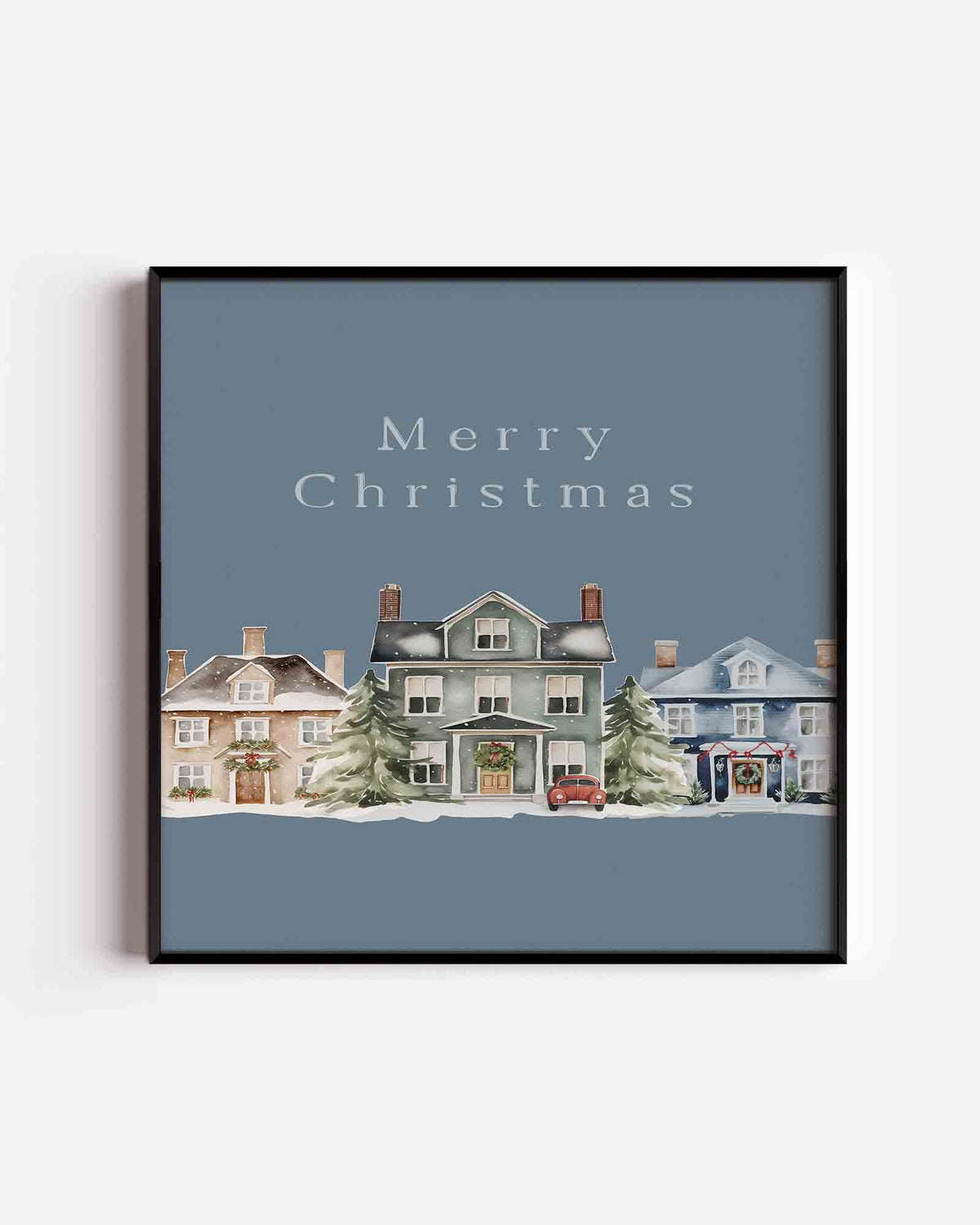 Kersthuizen – kerst vierkante poster als wanddecoratie