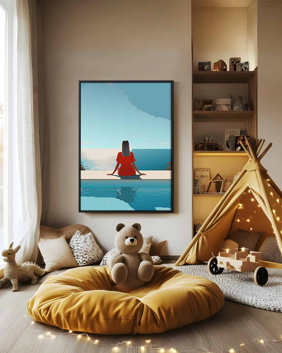 Rust aan de Zee – canvas wanddecoratie in portret formaat