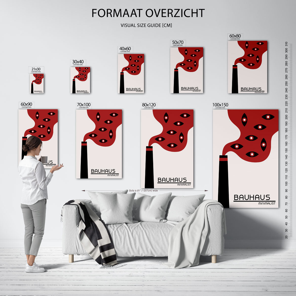 Vorm en rook – Bauhaus poster als geometrische wanddecoratie