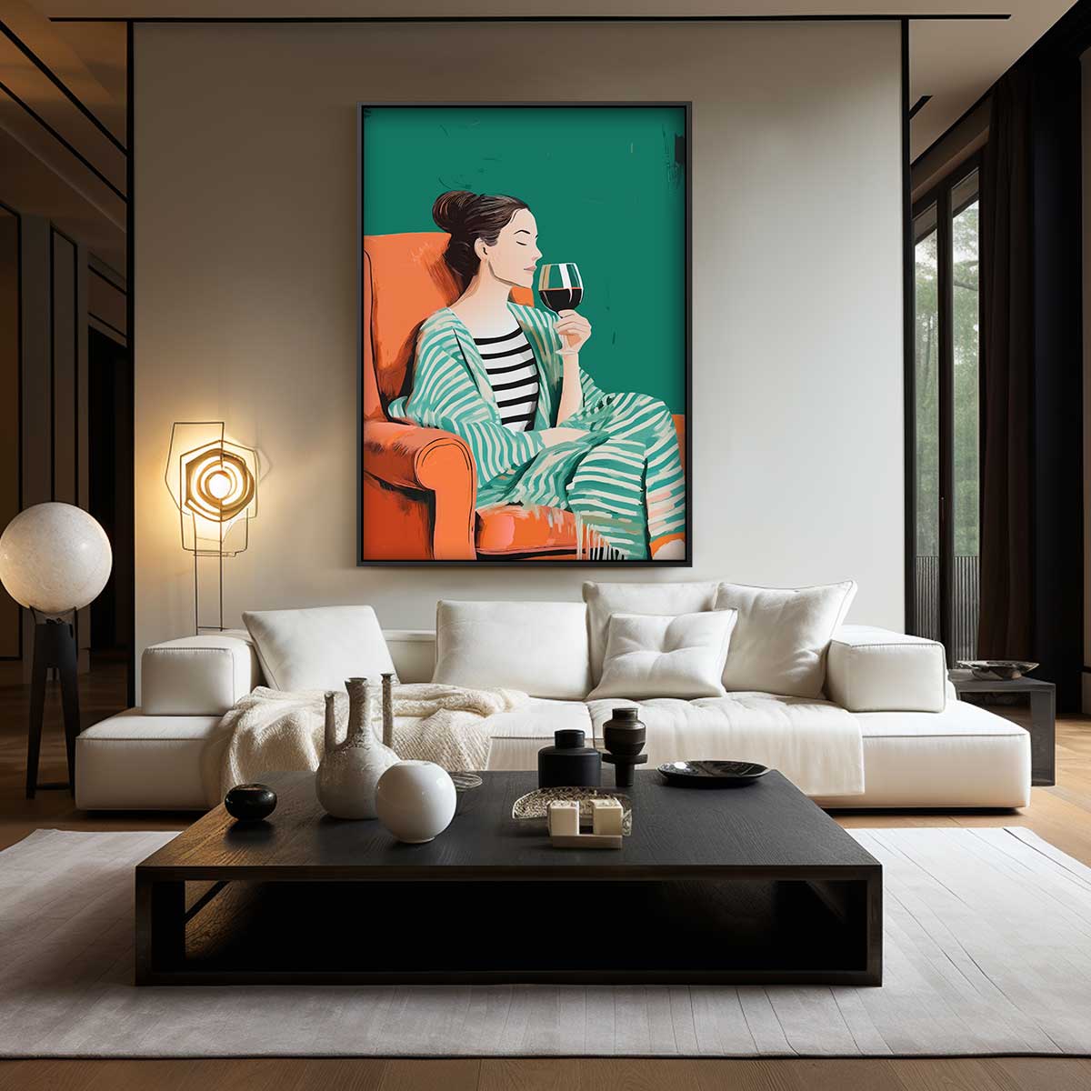 Ontspannen Moment – modern portret kunstwerk van WallArtistic