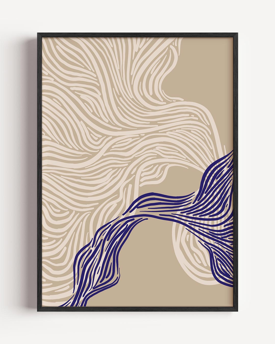 Organische Lijnen Abstracte – abstracte portret poster als wanddecoratie
