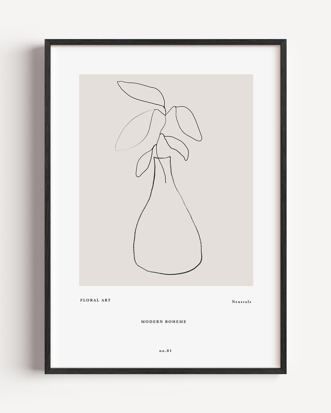Minimalistische Botanische Lijntekening – boheme portret poster als wanddecoratie