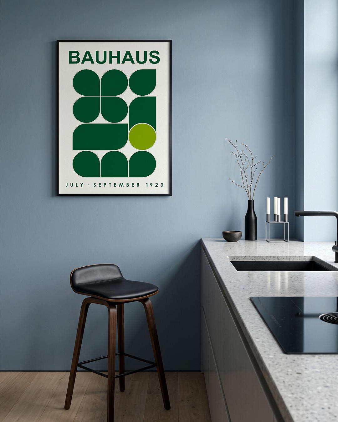 – geometrische Bauhaus poster in staand formaat