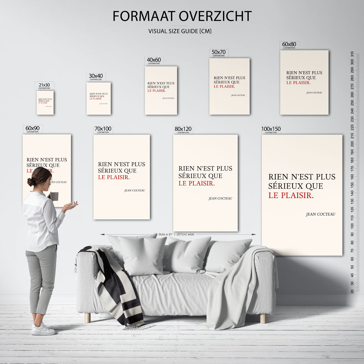 Citaat van jean cocteau – staande muurposter voor keuken of eethoek
