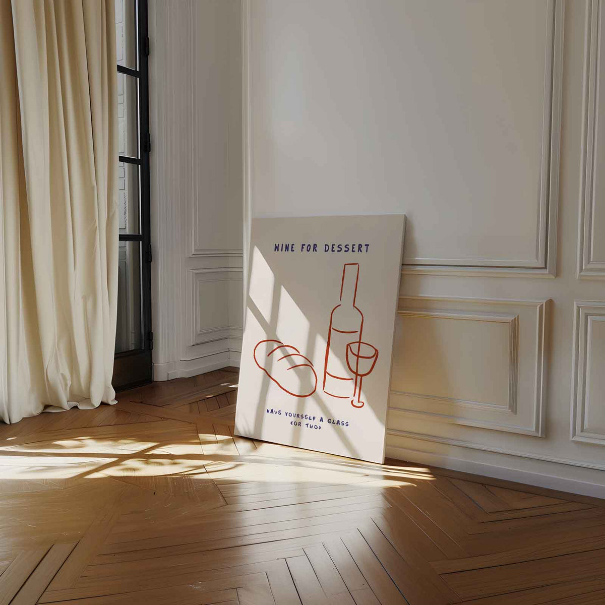 Wijn voor Dessert – staand kunstwerk voor modern interieur