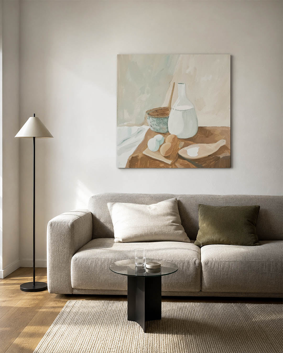 Abstract kunstwerk – vierkante wanddecoratie – een abstract kunstwerk met donkere tinten en een rustige visuele opbouw.