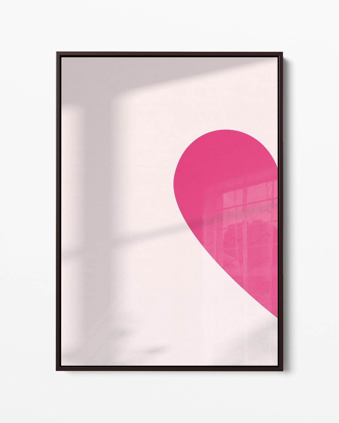 Roze hartvorm – portret kunstwerk als wanddecoratie