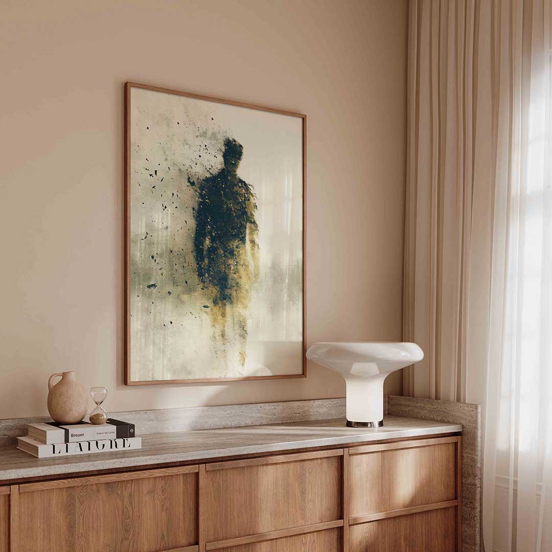 Vervagende figuur – abstracte poster in staand formaat