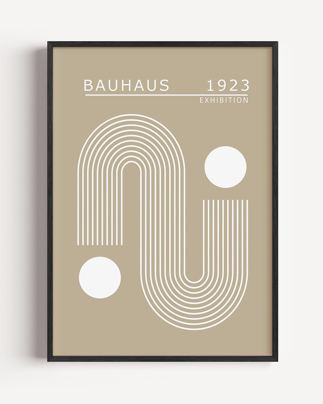 Lijnen en cirkelvlakken – staande Bauhaus poster als wanddecoratie