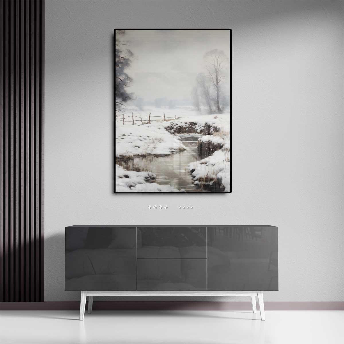 Winterse Rustieke Landschap – canvas kunstwerk als wanddecoratie