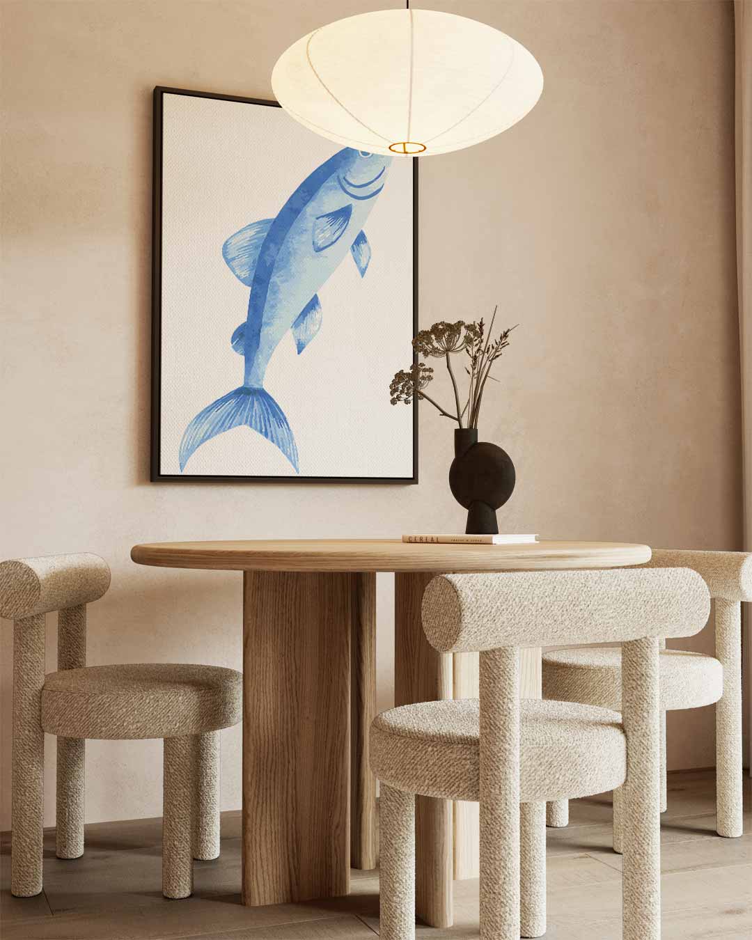 Waterverf Vis Print – dibond kunstwerk als wanddecoratie