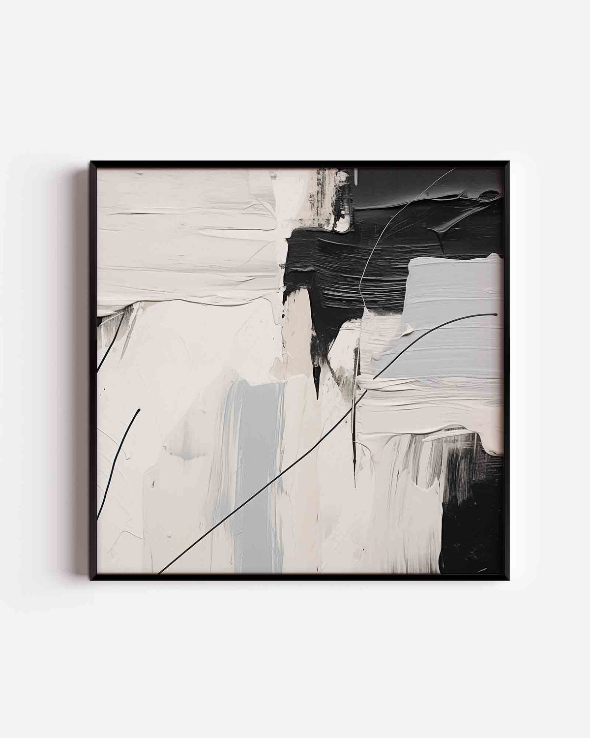 Abstracte zwart wit – abstracte vierkante poster als wanddecoratie