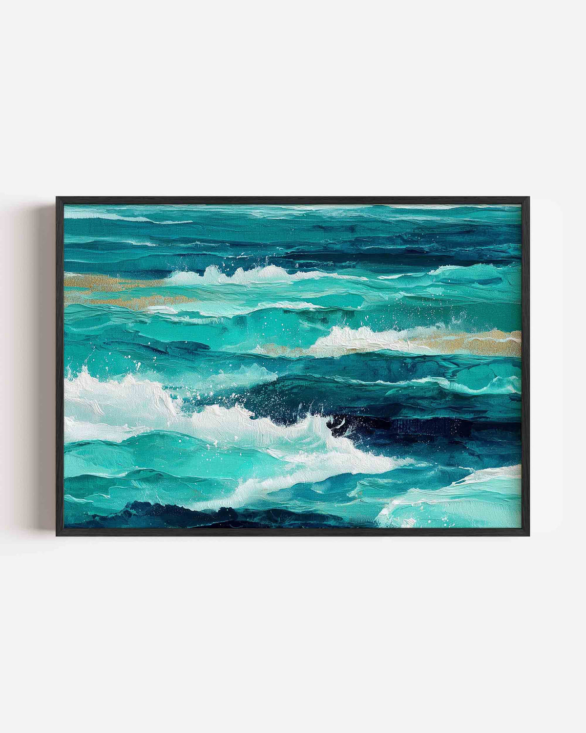 Golven in blauw – abstracte landscape poster als wanddecoratie