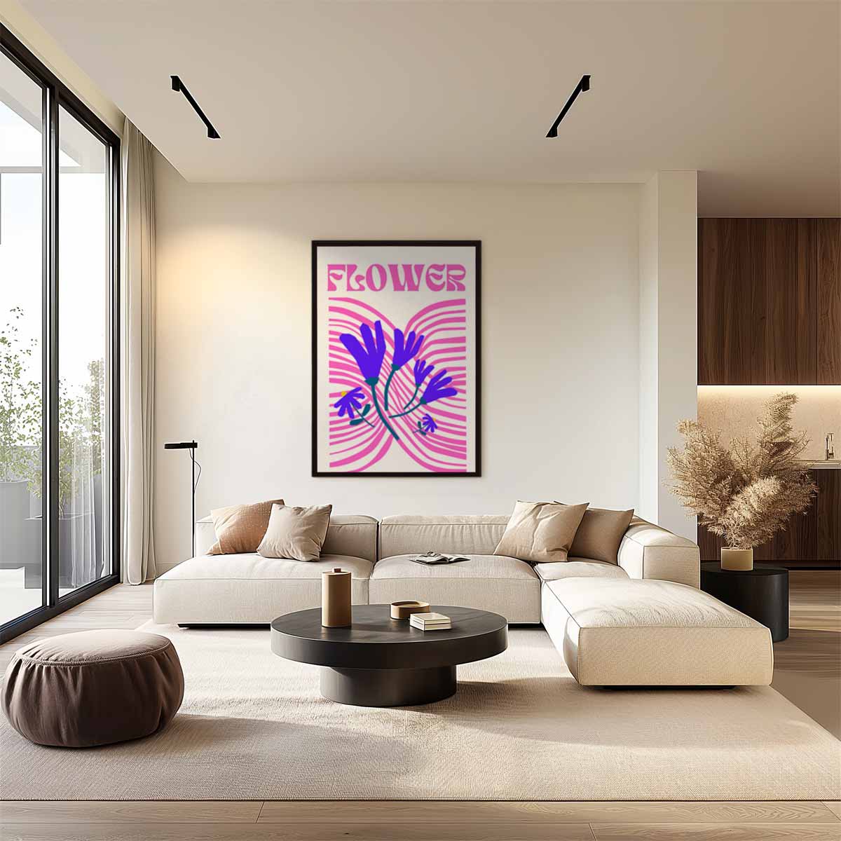 Vrolijke Bloemenexplosie – staand kunstwerk voor modern interieur