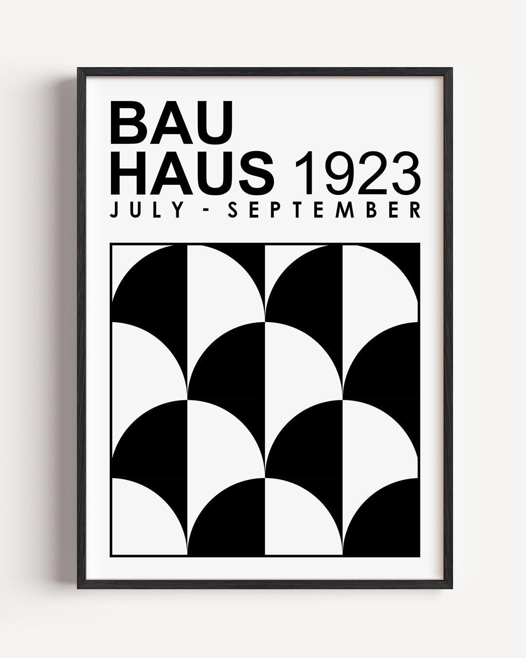 Vormritme en kleur – staande Bauhaus poster als wanddecoratie