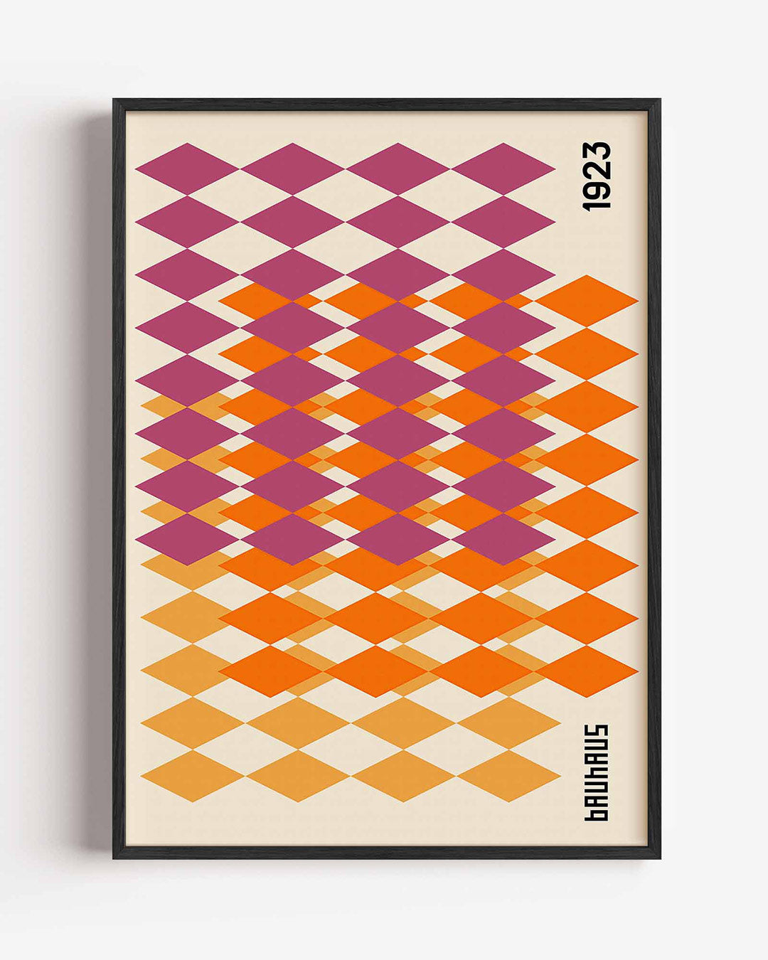 Ruitvormige patronen – staande Bauhaus poster als wanddecoratie