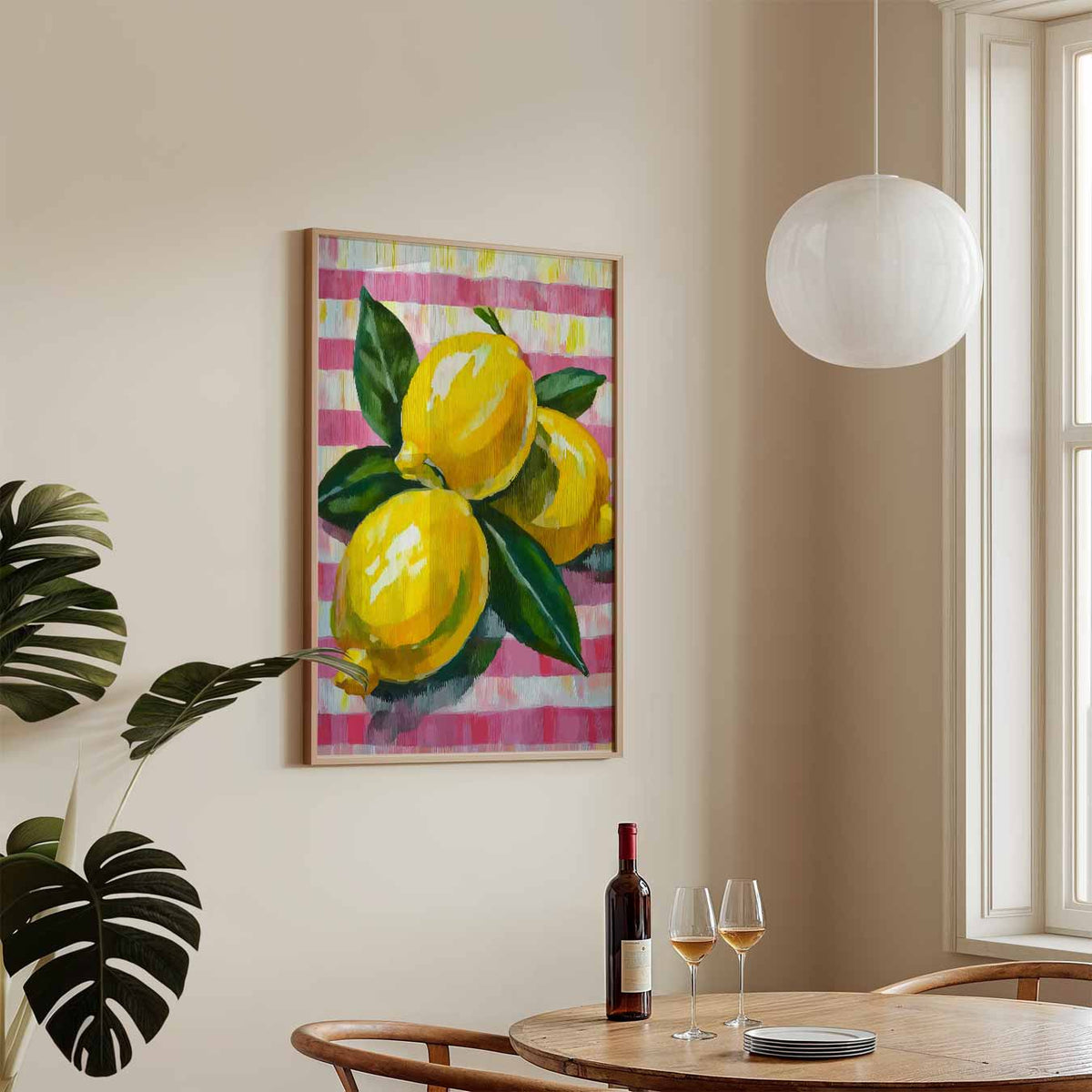 Zomerse Citroen Schilderij – keukenposter in staand formaat