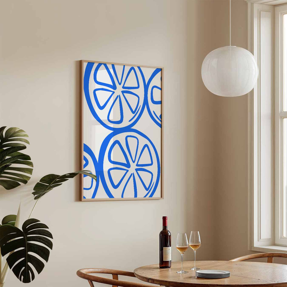 Frisse Citroenschijfjes – staande keuken wanddecoratie van WallArtistic