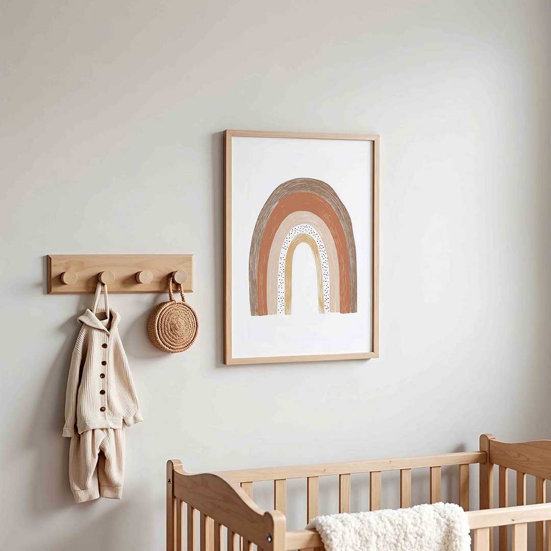 Regenboog in aardetinten – kinderposter in staand formaat