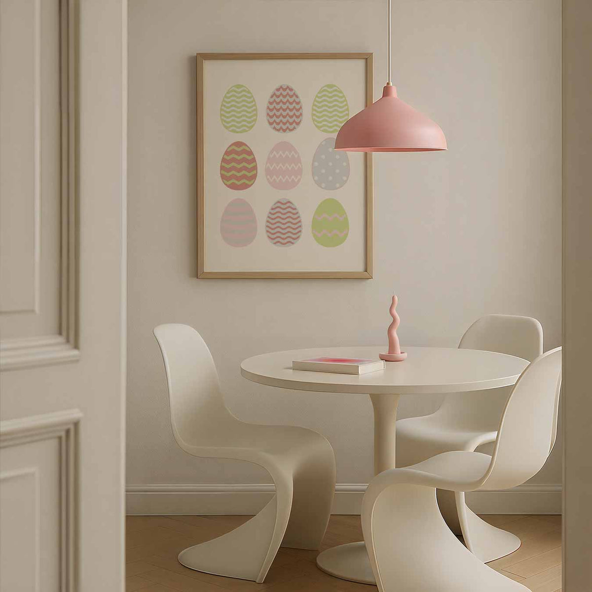 Pastelkleurige Paaseieren – staande paas wanddecoratie van WallArtistic