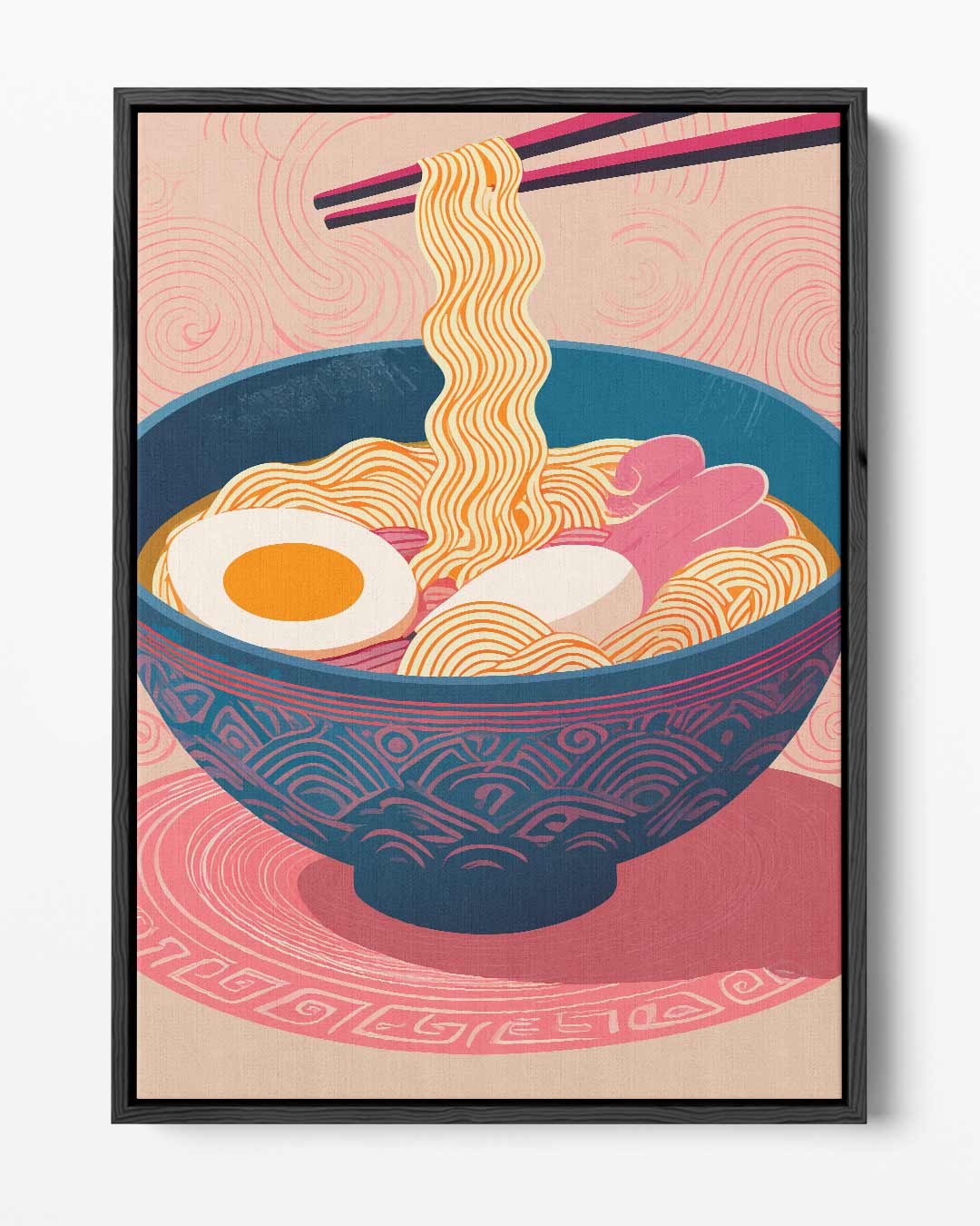 Vibrant Ramen Illustratie – portret kunstwerk als wanddecoratie