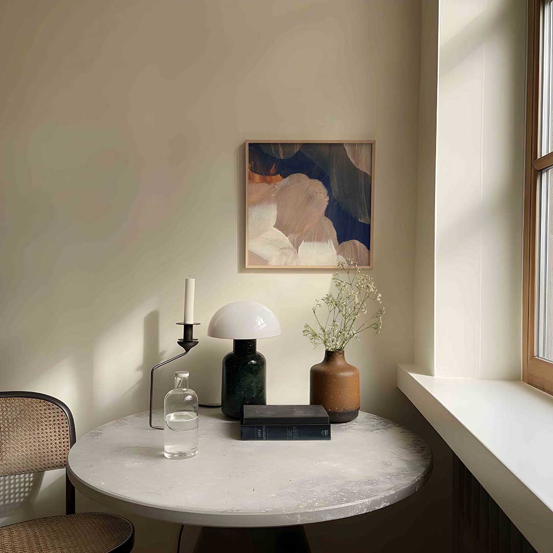 Abstracte penseelstreken – artistieke poster in vierkant formaat