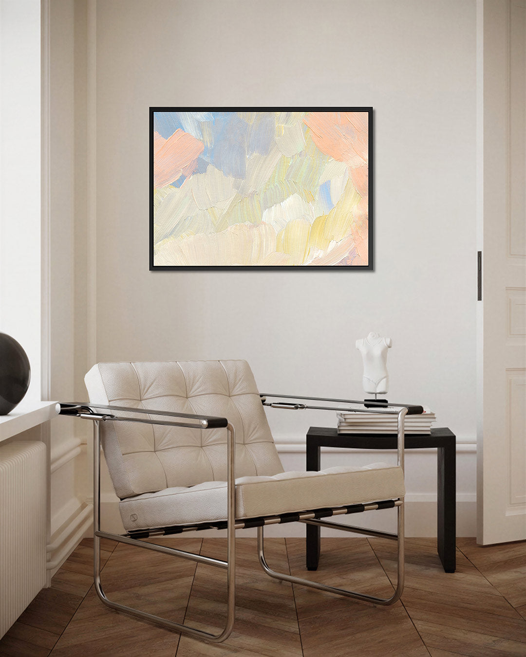Zachte kleuren compositie – kunstwerk op canvas, dibond of plexiglas