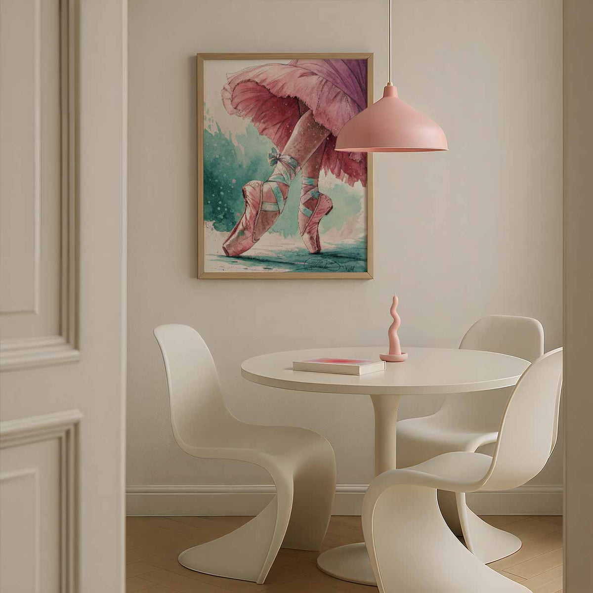 Elegant Ballet Moment – staande paas wanddecoratie van WallArtistic