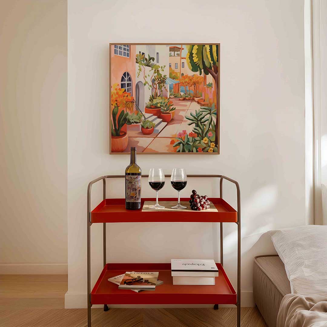 Mediterrane tuin – vierkante keuken wanddecoratie van WallArtistic