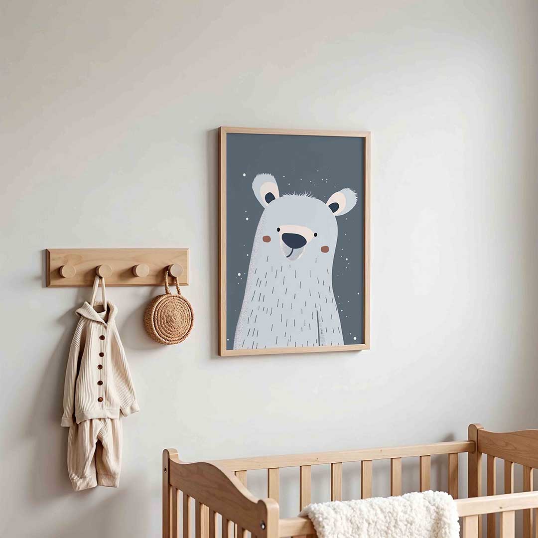 Schattige beer – kinderposter in staand formaat