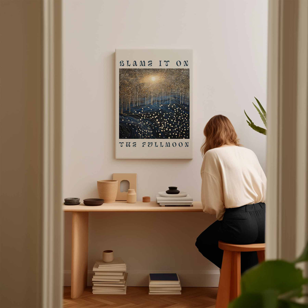 Blame It on the Full Moon – plexiglas wanddecoratie in portret formaat