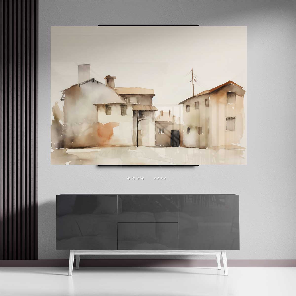 Droomachtige Dorpsgezichten – canvas kunstwerk als wanddecoratie
